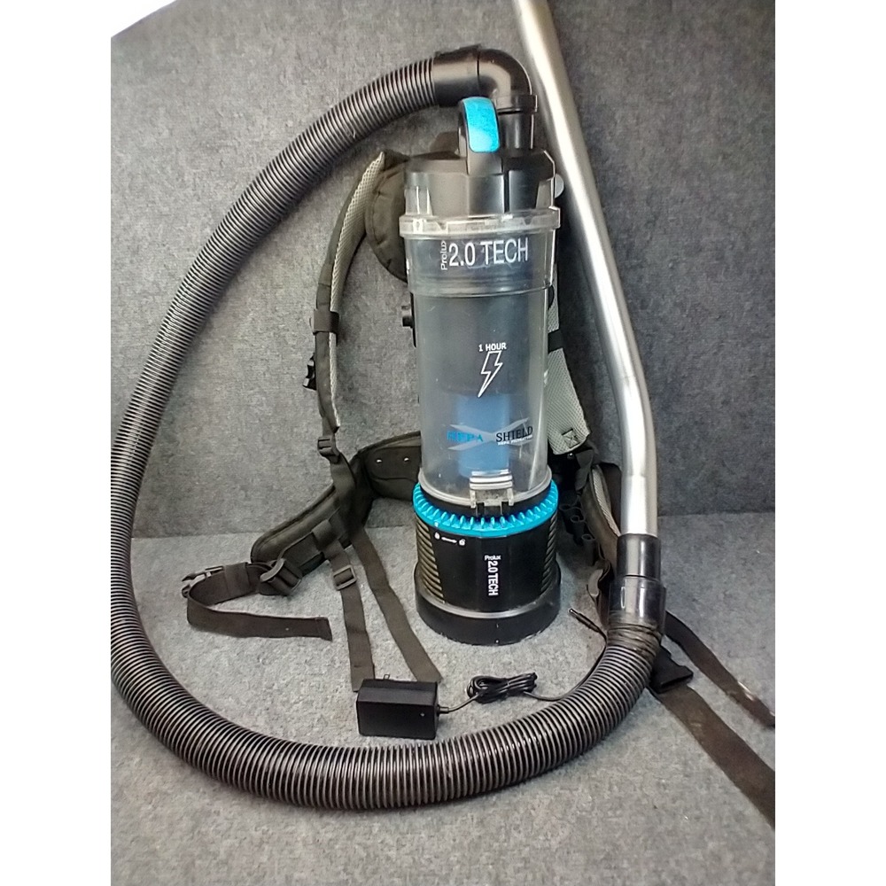 Prolux 2.0 Tech Backpack Vacuum Bagless Cordless Blue HEPA Shield WORKS